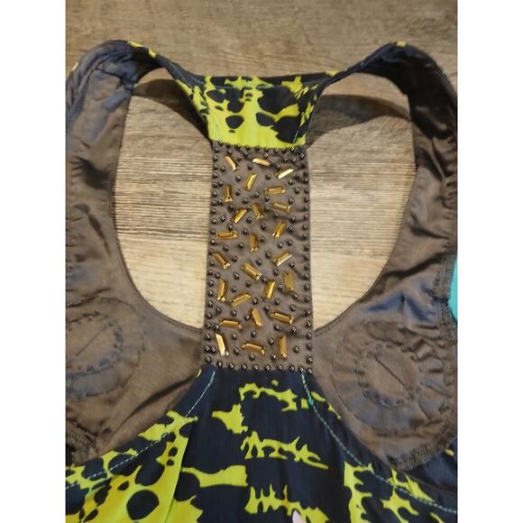 Y2K Style Jaloux Silk Multicolor Beaded Racerback Tank S - Picture 5 of 7